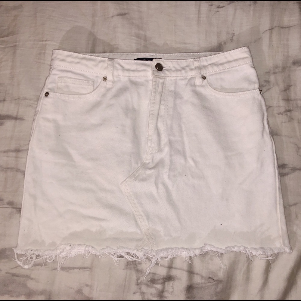 White Denim Skirt
